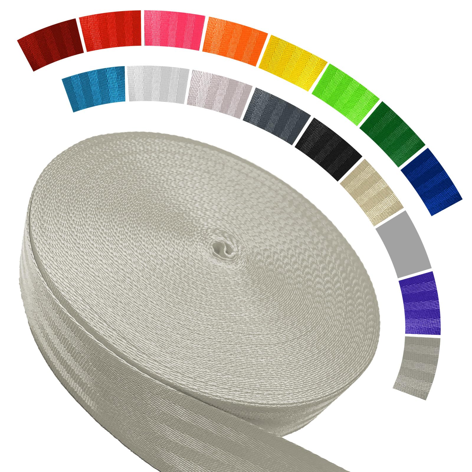 Polyester Webbing Strap 16+Colors – 1"&amp;1.5"&amp;1.9" – 16.5 25 33 55 Yards Heavy Duty Webbing Roll, Flat Webbing Strap for Indoor&amp;Outdoor Gear, DIY Crafting, Repairing