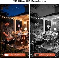 Vista 3 de Dzees 2K Security Cameras Wireless Outdoor, Battery Powered AI Motion Detection Spotlight Siren Alarm WiFi Surveillance Indoor Home Camera