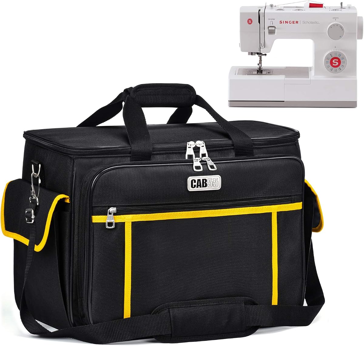 CAB55 Sewing Machine Case - Carrying Bag with Removable Padding, Tote for Machine and Accessories