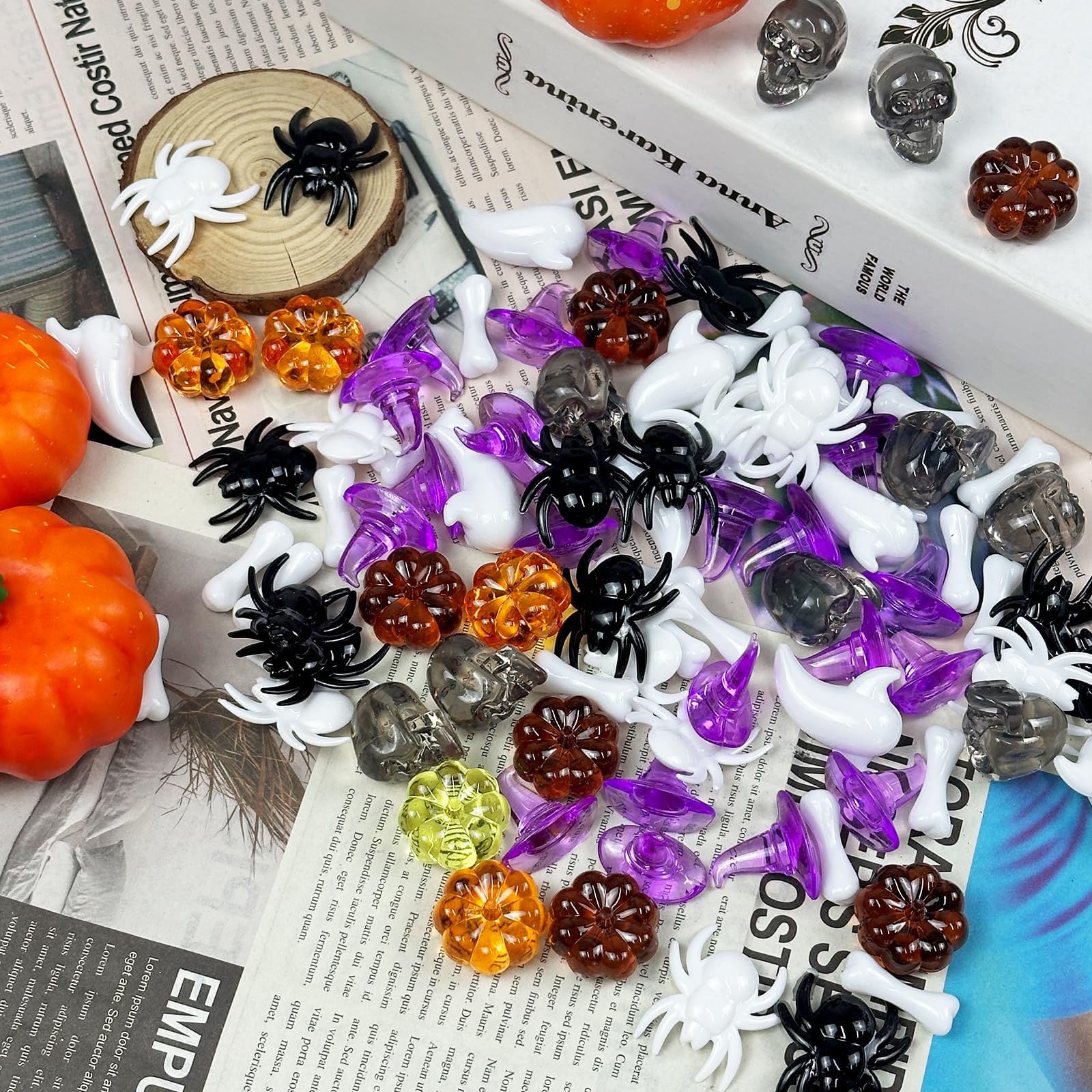 50 Piezas De Relleno Para Jarrón De Halloween – Figuras Acrílicas De Calabaza, Fantasma, Calavera Y Bruja, Decoración Sensorial Y Manualidades
