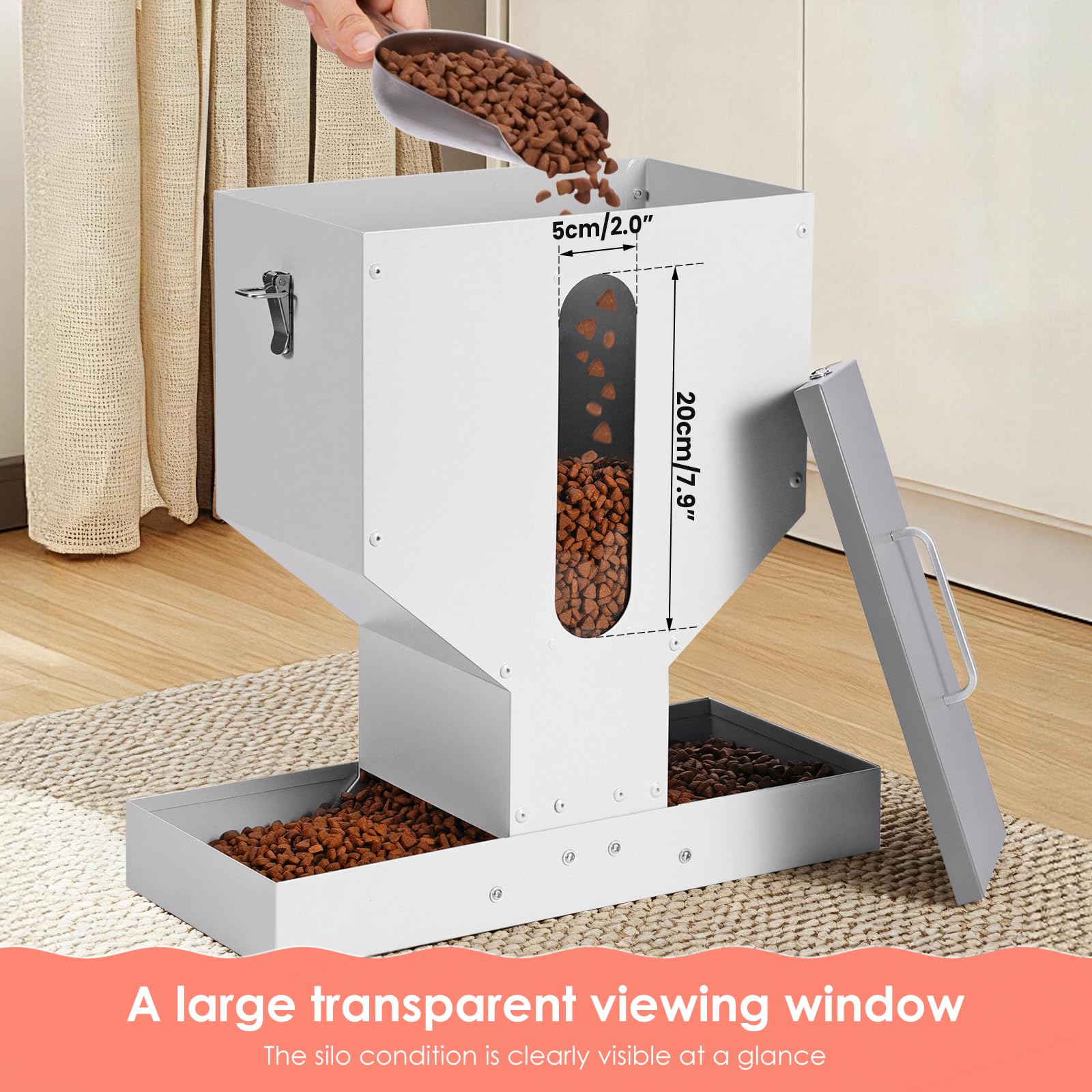 Automatic Cat Feeder 2 Cats - 12L Gravity Dual Cat Feeder Outdoor Pet Feeding Station Auto Dry Food Dispenser for Pet Cat Dogs - image 5