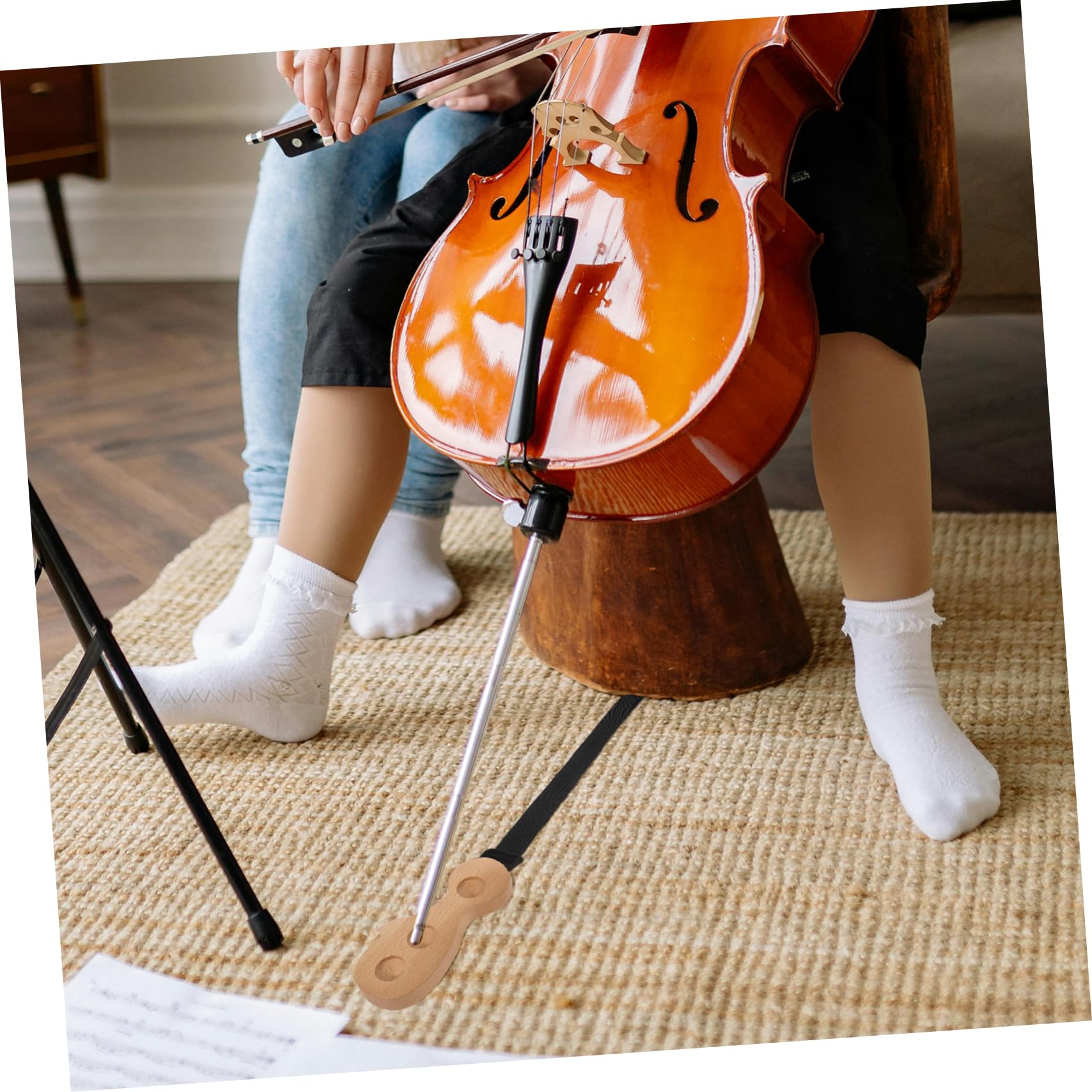 ifundom Cello Skid Mat Endpin Anchor Stopper Non Slip Holder Made of Wood Fabric Durable Construction