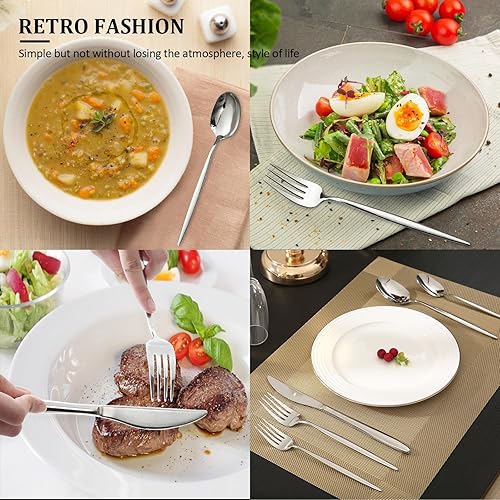 Miniatura 6 de Lorena Juego de cubiertos de acero inoxidable de 20 piezas, servicio para 4, Eclipse