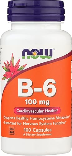 NOW FOODS B6 100mg cápsulas, 100 CT