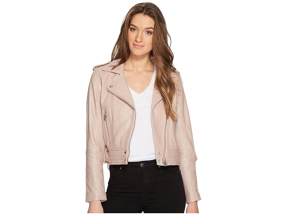 

Blank NYC Real Leather Moto Jacket in Rose Dust (Rose Dust) Women's Coat, Pink