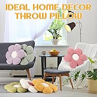 Vista 5 de Coume 6 almohadas de suelo de flores, 16 pulgadas, con diseño de margaritas, bonitos cojines decorativos de asiento para dormitorio, hogar, sofá