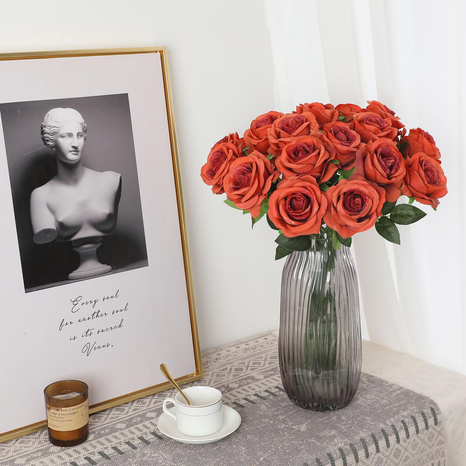 Tifuly Orange Fake Roses Artificial Flowers - Image 2