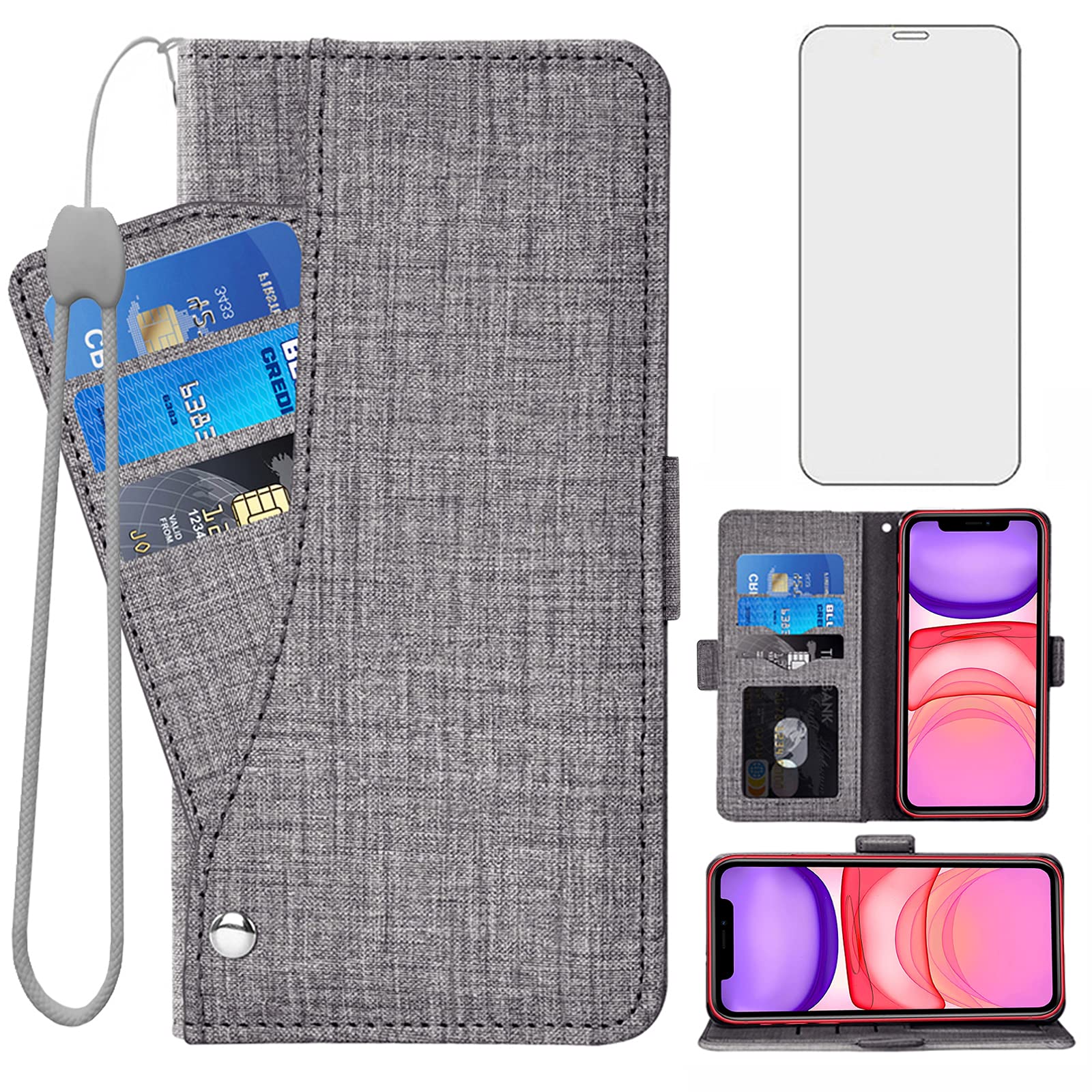 Custodia Asuwish Per IPhone 11 Con Anello Porta E Vetro Temperato Incluso - Protezione Antiurto TPU Morbida - 3