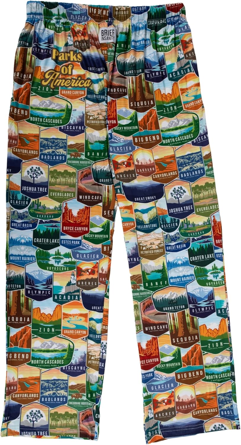 BRIEF INSANITY Lounge Pajama Pants for Men and Women| Parks of America Camping Souvenier Print Bottoms - Comfy, Ultra Soft, Novelty Unisex Loungewear (Parks of America Pants, XX-Large) - Image 6