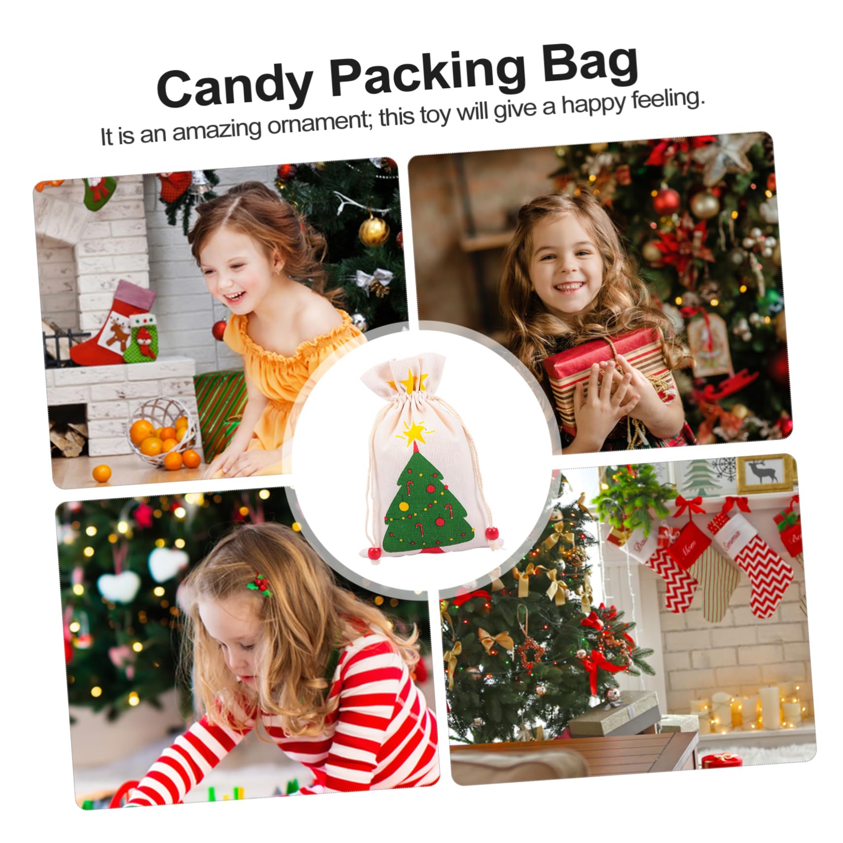 Healeved 18 Piezas Bolsas de Navideñas con Cierre de Cordón Unidades Diseño Árbol de Navidad Verde Reutilizables y Ligeras para y Pequeños Obsequios