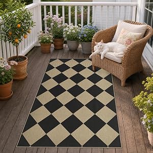 UERMEI 3x5 Outdoor Jute Area Rug Patio Washable Entryway Front Porch Rug