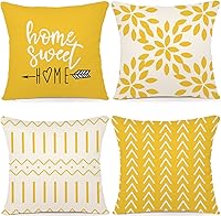 Vista 24 de YCOLL Juego de 4 fundas de almohada navideñas de 18 x 18 pulgadas, modernas fundas de almohada para sofá para decoración navideña, funda de almohada