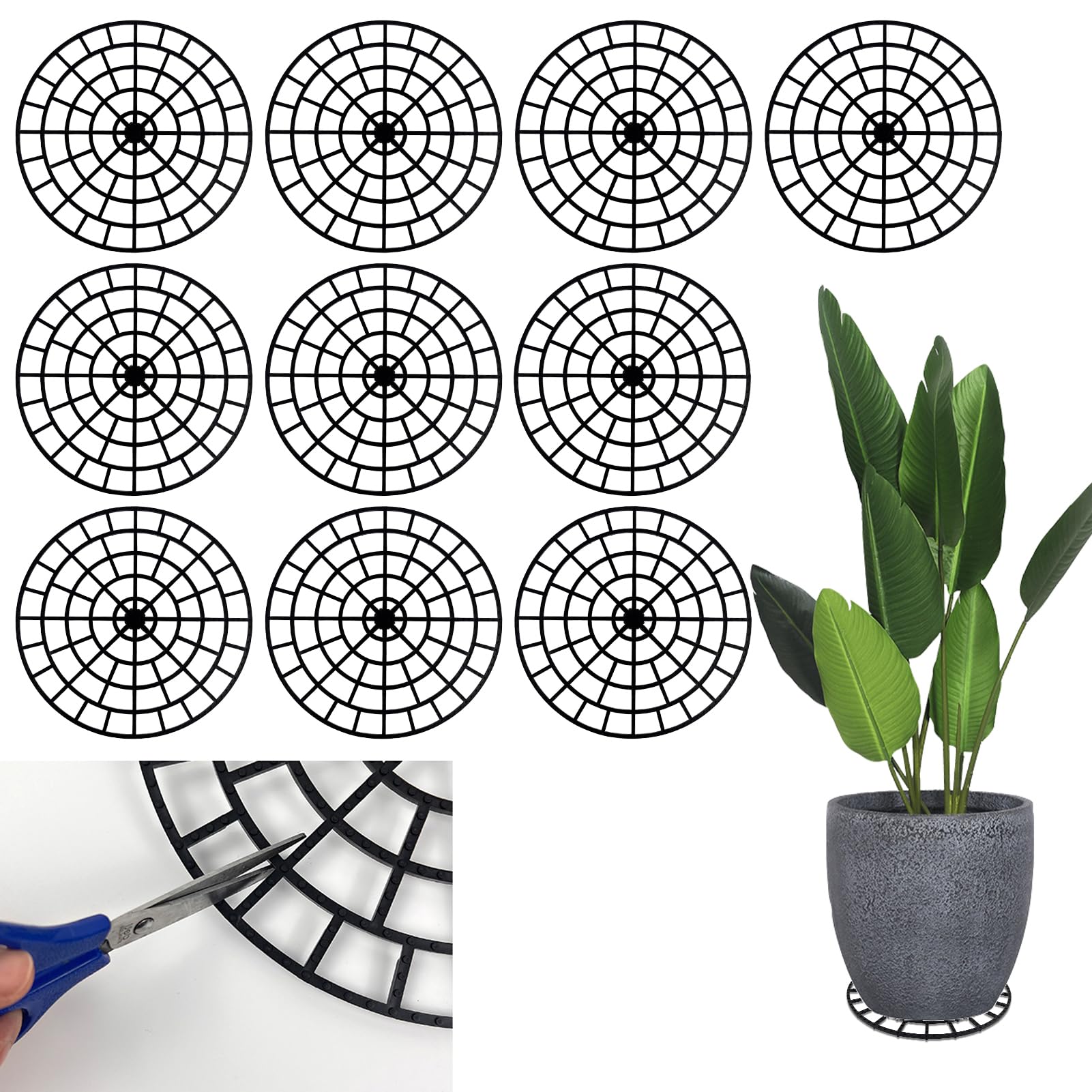KKONHII 10 PCS Plant Riser for Pots In/Outdoor, Patio & Deck Floor Protector Flower Plant Stands 12 inch Adjustable Pot Risers Plant Trivets Pot