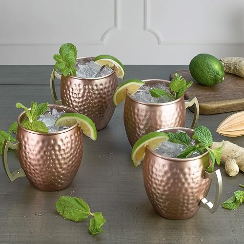 Miniatura 4 de Vaso de metal Moscow Mule color cobre, taza de aluminio de 22 onzas, juego de 4