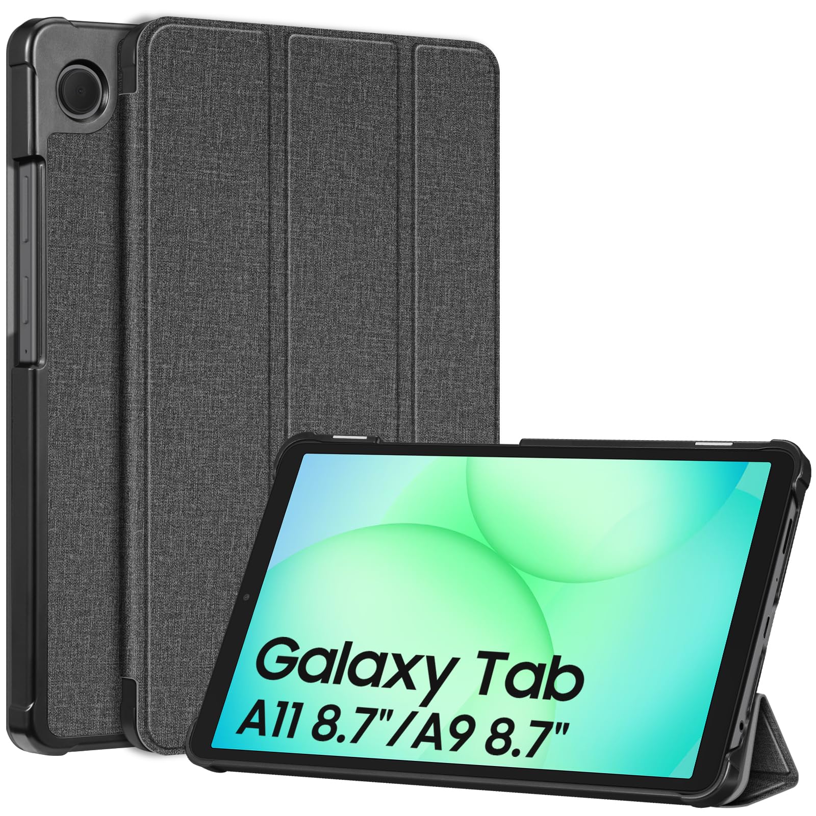 Fintie Hülle für Samsung Galaxy Tab A11/Tab A9 8,7 Zoll 2025/2023 - Schlank Kunstleder Tablet Schutzhülle mit Standfunktion, Grau