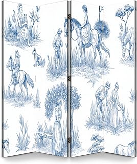 4 Panels Folding Screen Room Divider Landscapes Old Countryside People H...