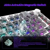 Akko 5075 V3 HE Rapid Trigger Keyboard, Hall Effect Magnetic Switch, 8K Polling Rate, RT0.005mm,75% US Layout, RGB Backlit, Wired Gaming Keyboard for PC&Mac (Gradient Hybrid White Transparent) - 5