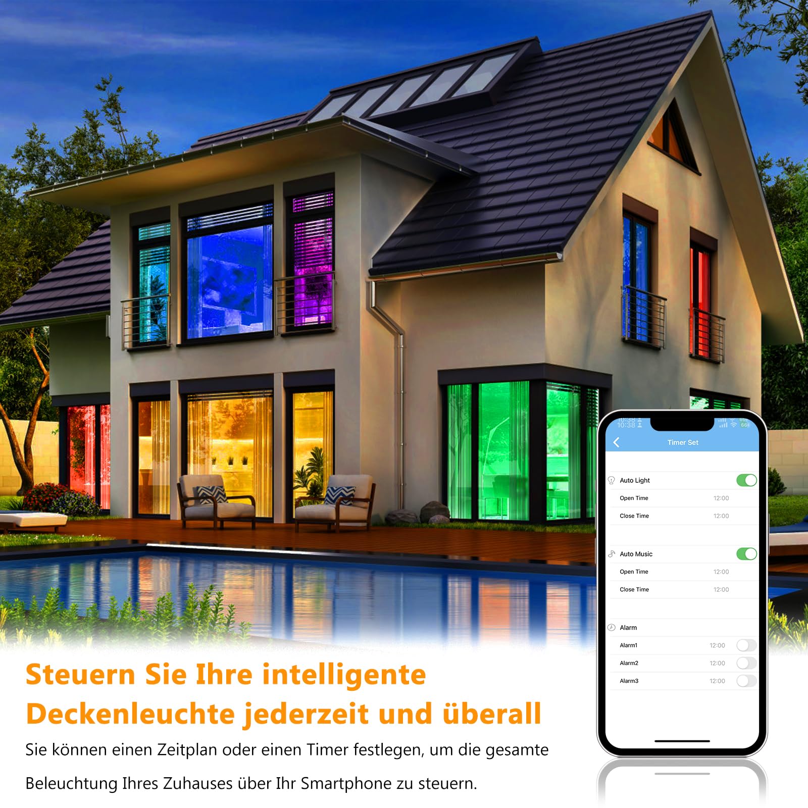 Plafoniera LED Dimmerabile,30CM Lampada da Soffitto RGB Rotonda 3000K-6500K con Telecomando e Altoparlante Bluetooth per Camera da Letto,Soggiorno,Bagno,Sala da Pranzo,Corridoio