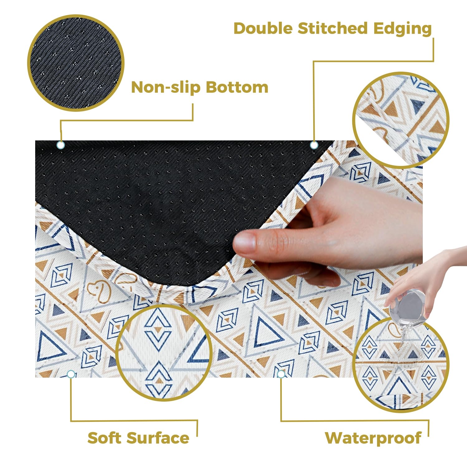 Almohadillas lavables para orina de perro, paquete de 2 almohadillas absorbentes reutilizables para cachorros, lavables a máquina, suaves y antideslizantes, alfombrillas de entrenamiento