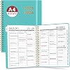 Appointment Book 2025-2026, Quarter-Hourly, Weekly & Monthly Academic Planner July 2025 - June 2026, 8.5x11 Schedule Book with Flexible Cover & Tabs, Perfect for Office School Supplies - Aquamarine