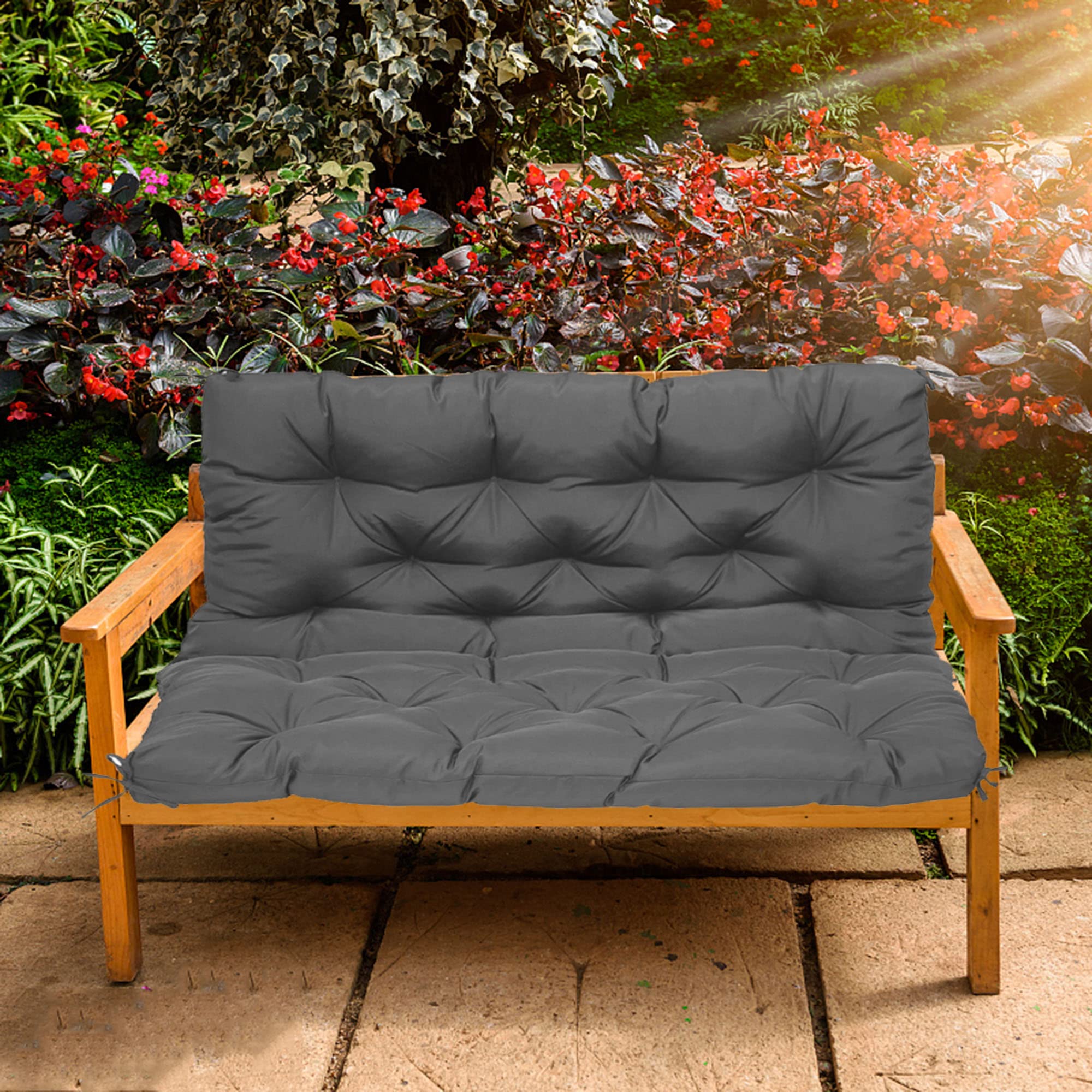 Coussin de chaise longue rembourré de 10 cm pour un confort absolu sur votre banc de terrasse