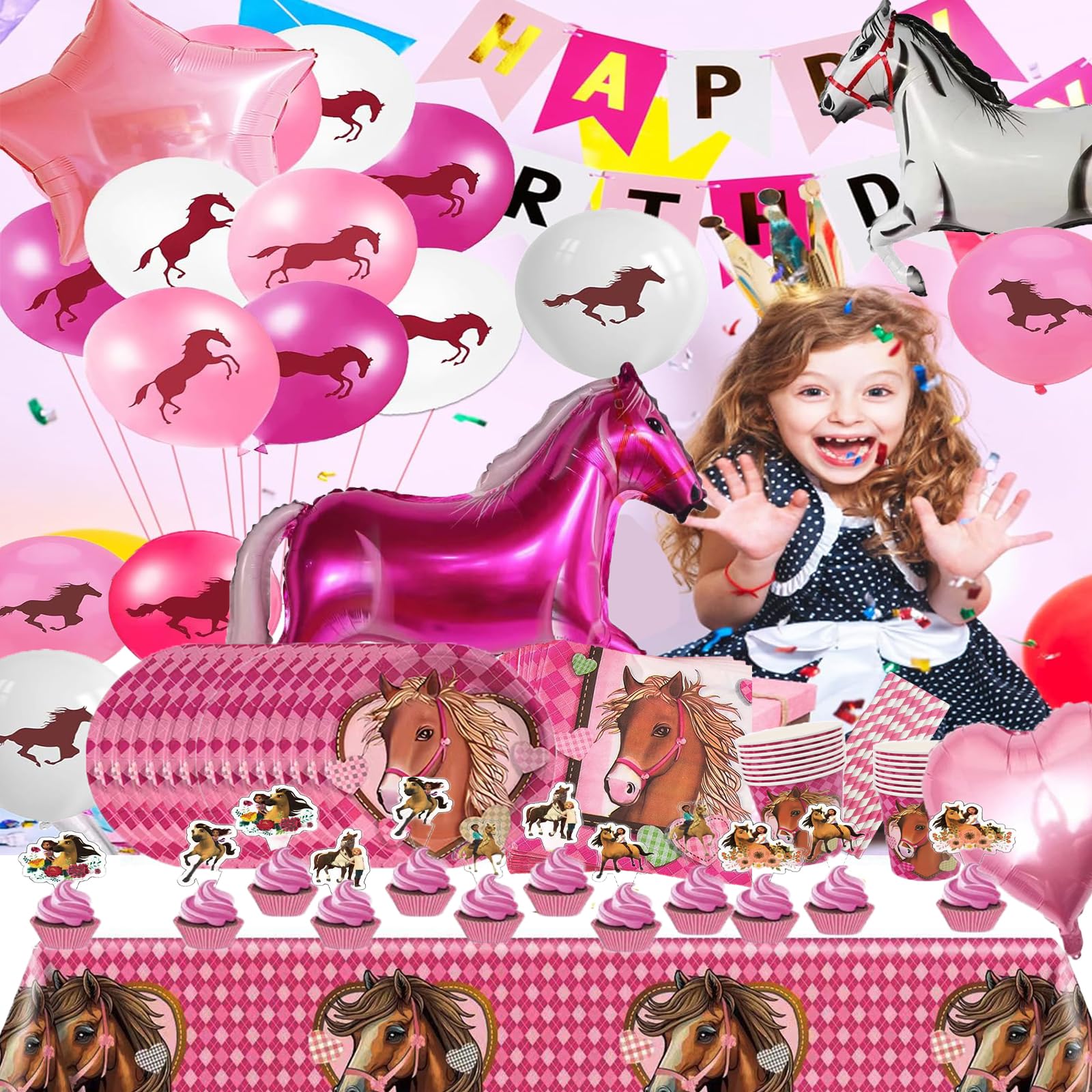 Decorazioni di compleanno per cavalli Set di palloncini per