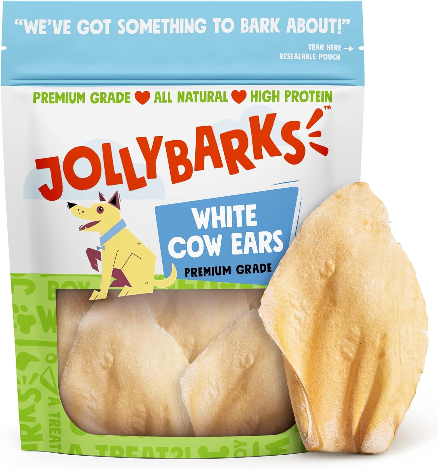 Cow Ears for Dogs (12 Pack) - White Whole Cow Ears, All Natural Single Ingredient, High Protein, Pig Ear and Rawhide Alternative Dog Treats - Cow Ears for Small and Large Dogs