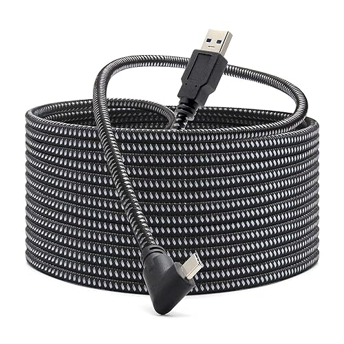 TNE Cable de conexión de 13 pies para Meta Quest ProOculus Quest 2 Steam PC Gaming y carga Cable de alimentación de alta velocidad y carga rápida