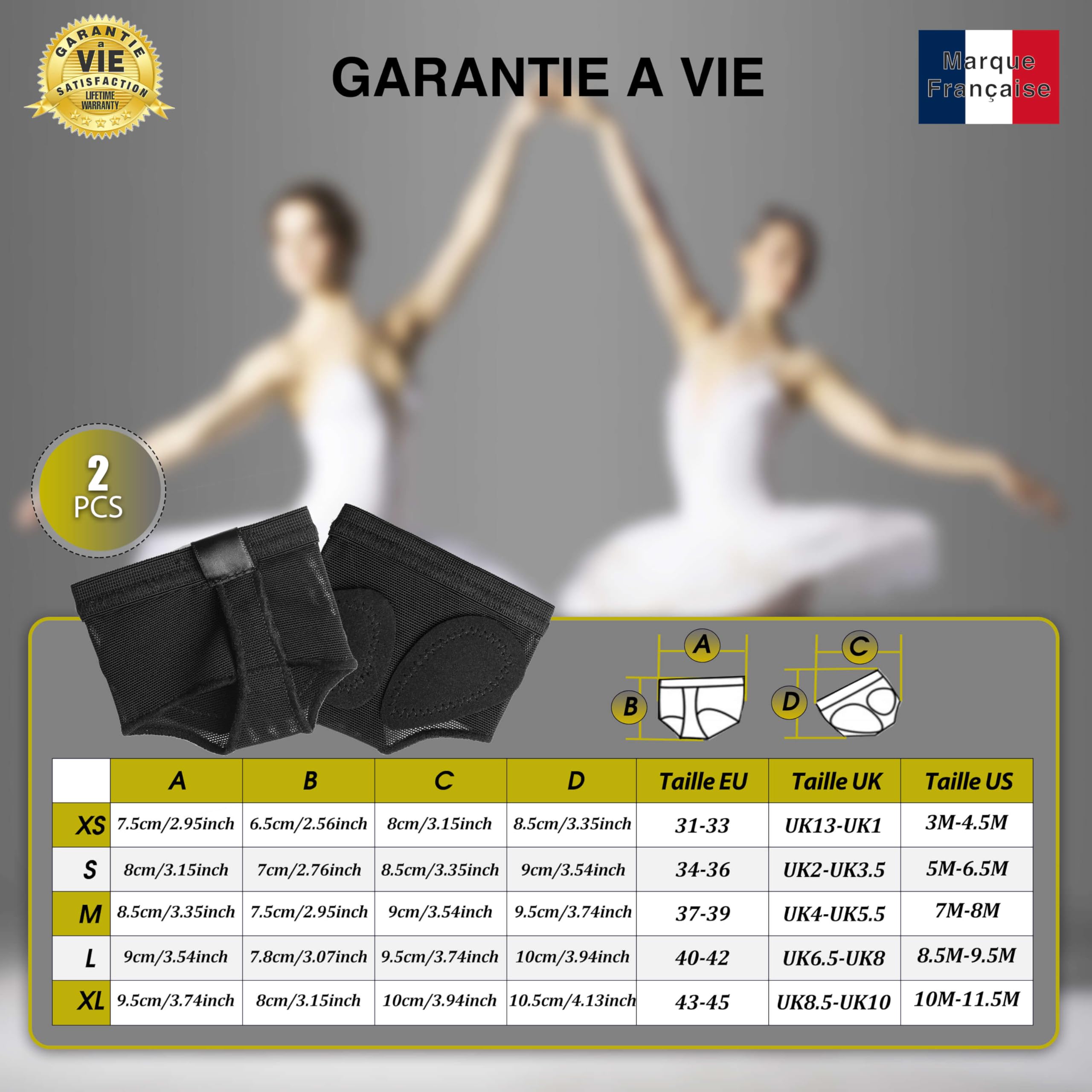 Pedilles Danse Coussinet Pied Antidérapant Protection Pied Ballerine 5 Tailles