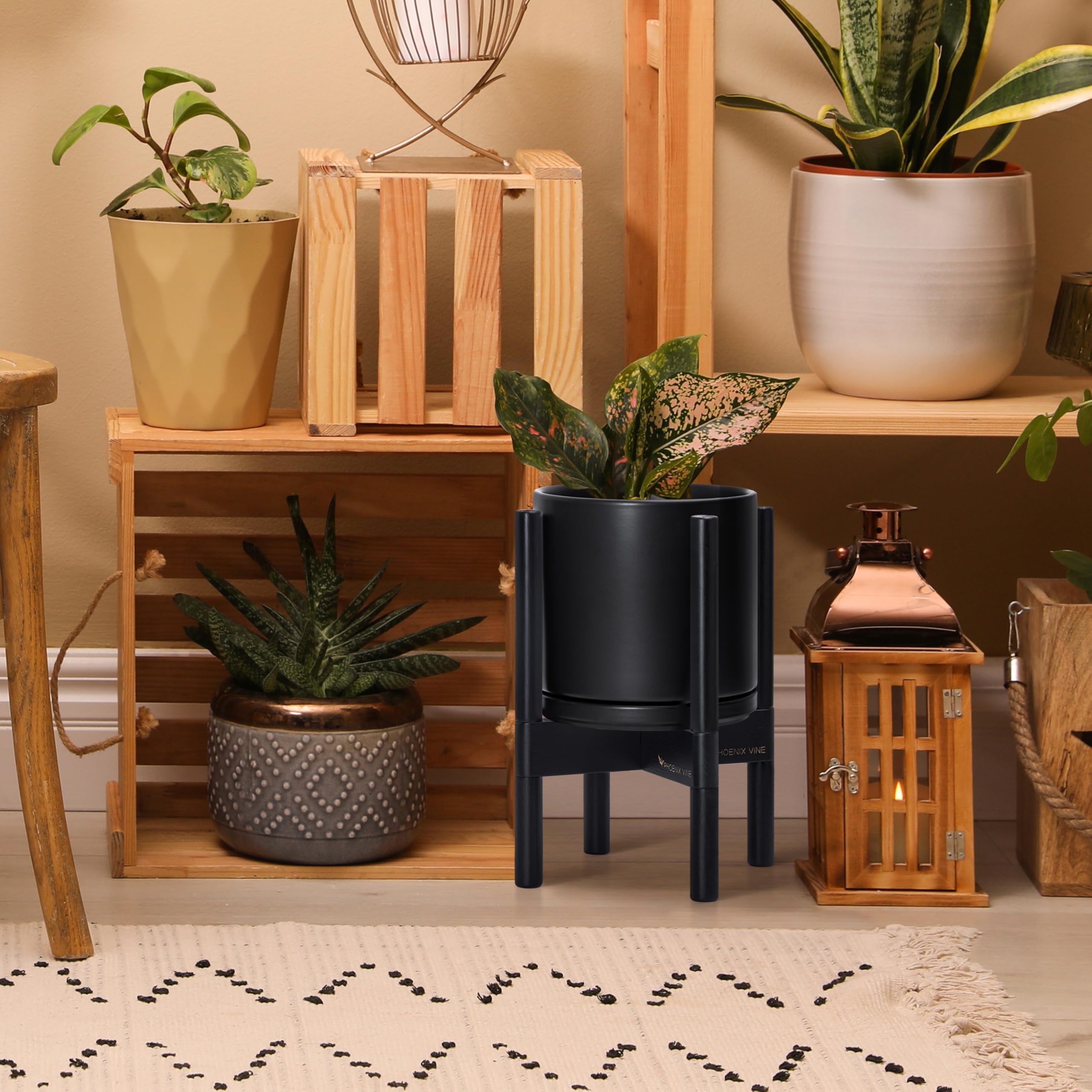 新品24-25NOVEMBER ARTISVE146cm Amazon.com : D'vine Dev Ceramic Planter with Ebony Stand - 8 Inch