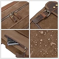 Vista 5 de Waxed Canvas Vintage Backpack Casual Genuine Leather Laptop Travel Rucksack for Men Women