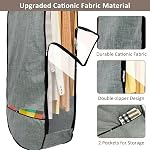50”Garment Bags for Hanging Clothes,Chakera Large Breathable Garment Bag for Closet Storage with 10”Gusseted,Clear Clothing Storage Garment Cover for Dress Sweater with Double Zipper,2 Packs,Grey