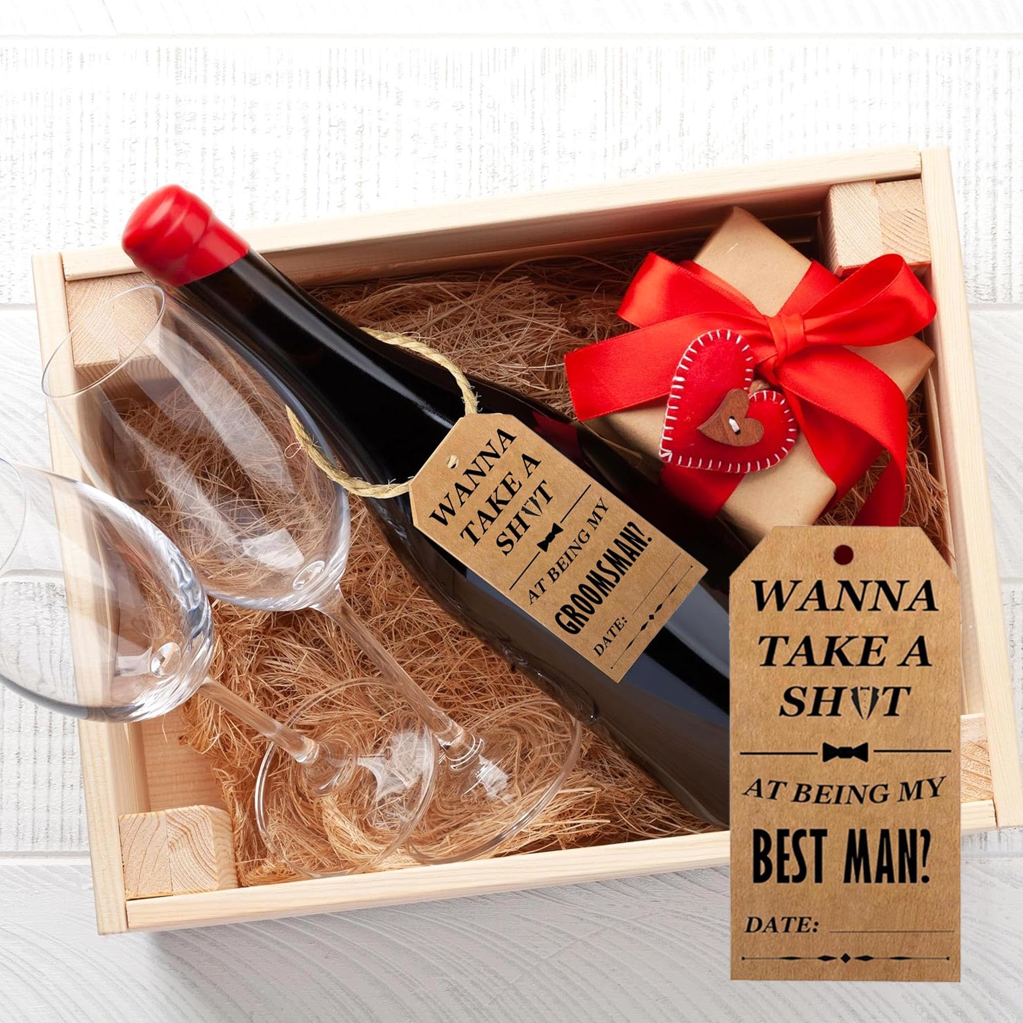 Funny Groomsmen Proposal Cards Set 2pcs Best Man and 8pcs Groomsmen Best Man Cards Bottle Hang Take Shot Tags Groomsmen Proposal Gift Best Man Proposal Gift for Groomsmen Proposal Wedding Supplies - Image 3