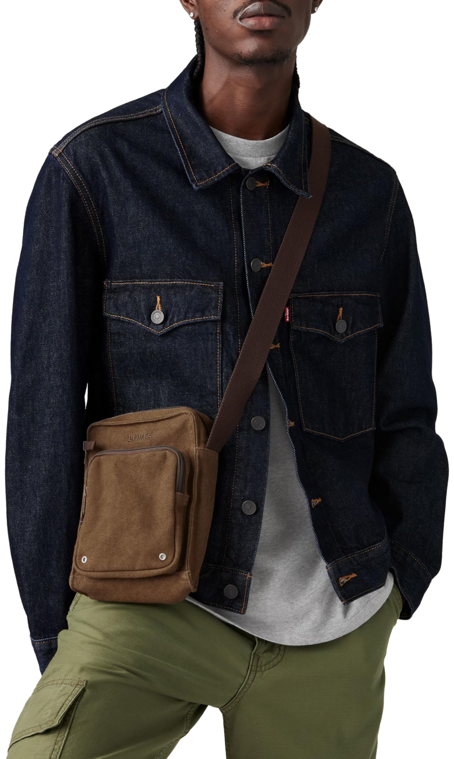 Levi's Small NS Zip Crossbody, Torba dla mężczyzn, Ciemny Brązowy, Jeden, Ciemny brąz, Taille unique