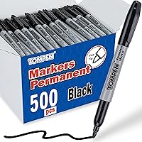 Vista 1 de Black Permanent Markers Bulk Fine Tip 500 Pack,Use for Halloween,Waterproof Permanent Marker Pens with Quick Drying on