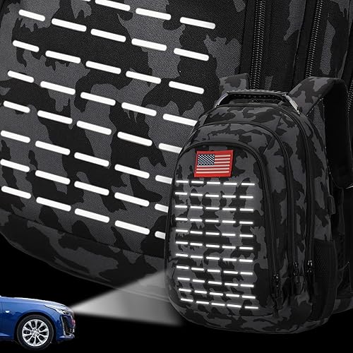 Miniatura 2 de Mochila de camuflaje, pequeña mochila táctica para exteriores, mochilas militares para niños adolescentes para la escuela con puerto de carga USB,