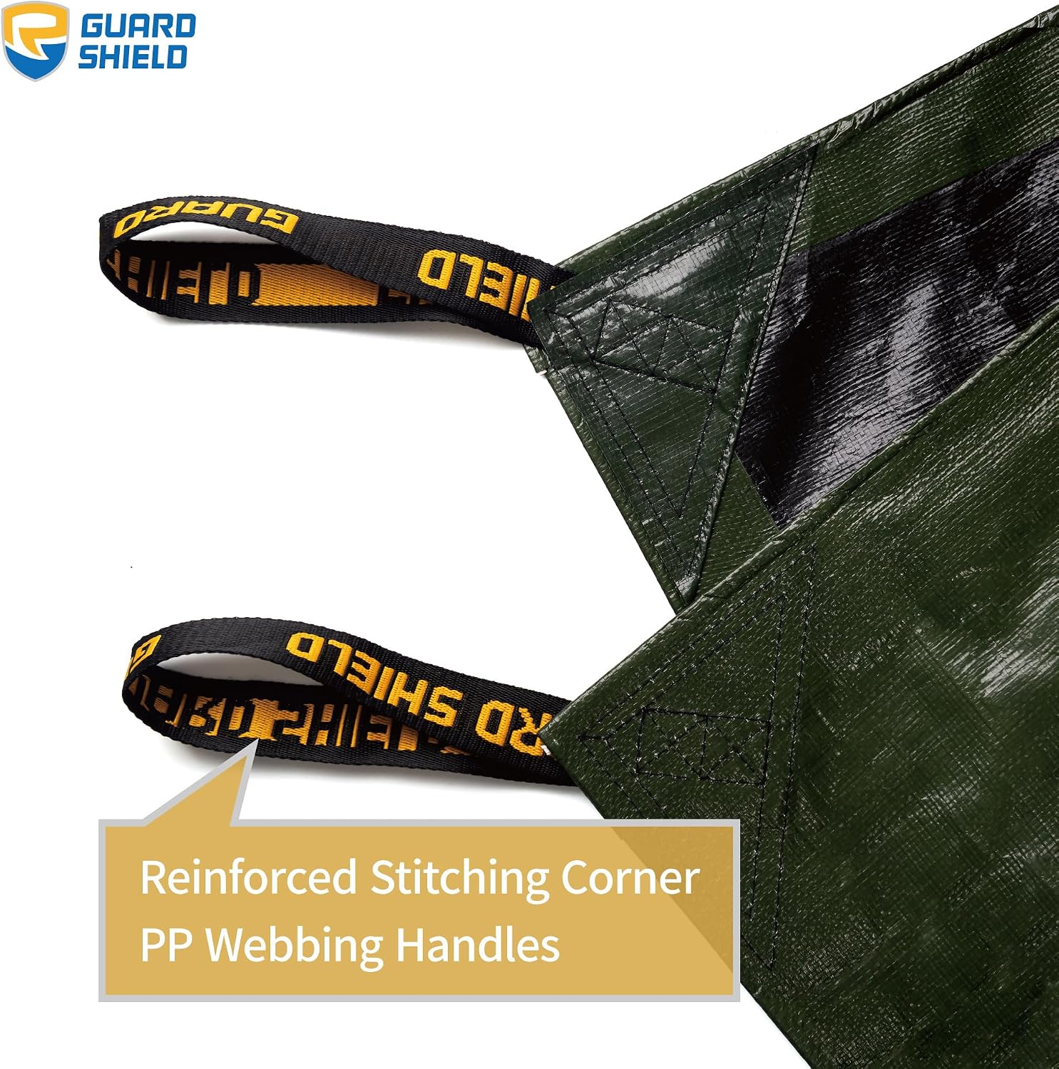 GUARD SHIELD Leaf Tarp with Handles, 6x6 Feet Tarps for Leaves, Heavy Duty Waterproof Tarps for Leaf Cleanup, Waste Debris Removal.