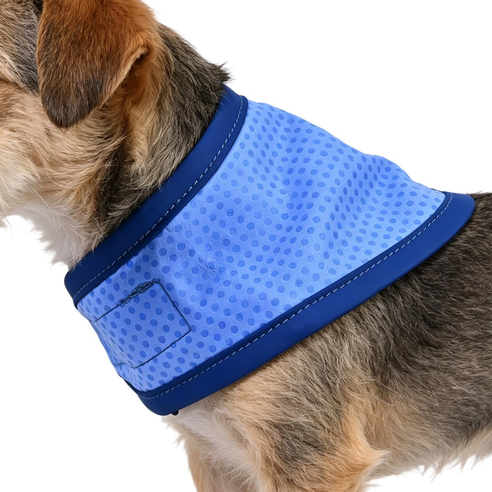 Dog Cooling Collar - Puppy Cooling Scarf | Breathable Polyvinyl Alcohol Pet Neck Cooler Wrap | Reusable Adjustable Dog Cool Down Bandana for Pet Lovers Trainers Park Yard Daily Wear Vet Visits