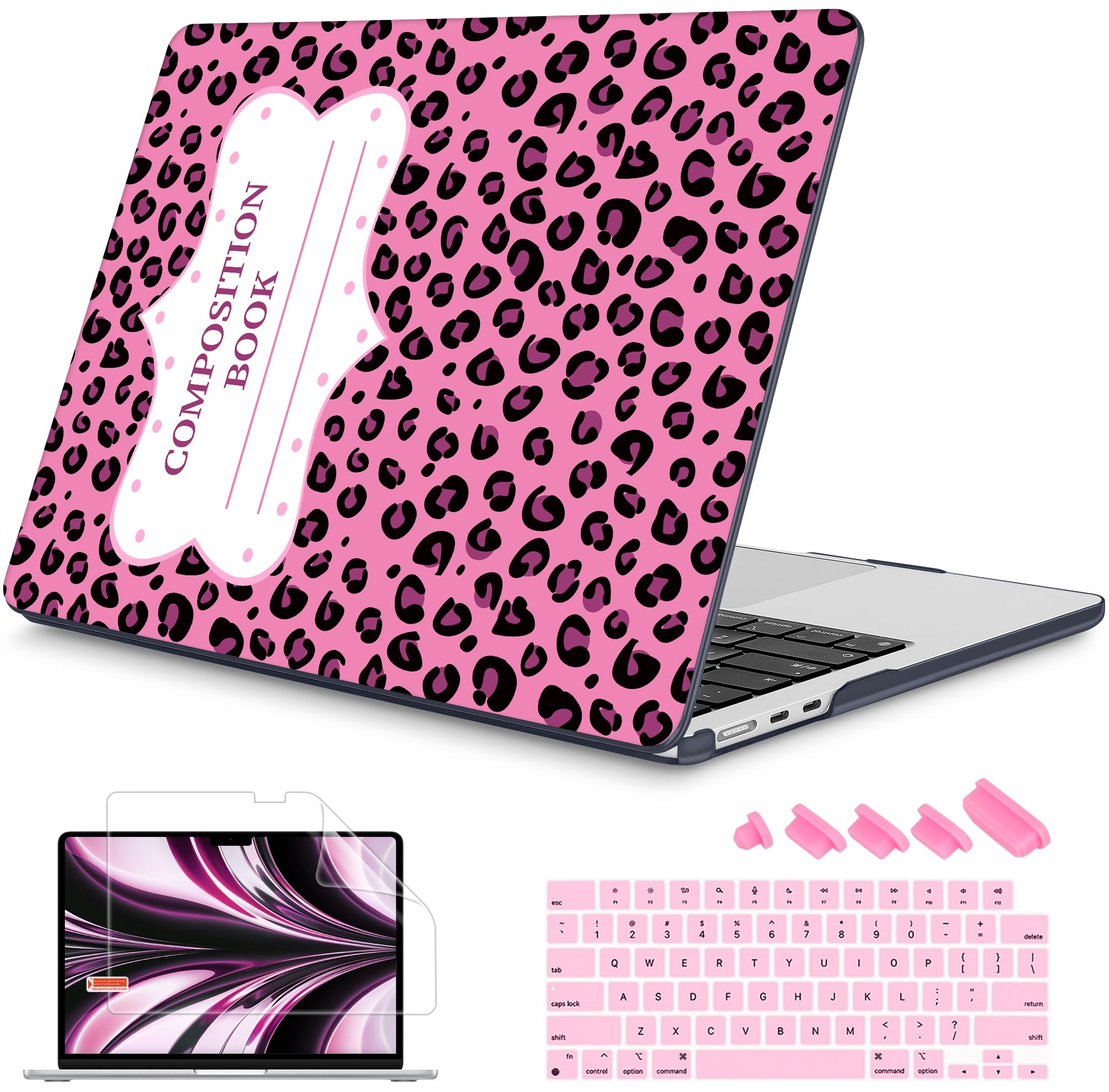 Mektron Case for 2026 MacBook Air 13-inch M5 Laptop A3449 with 13.6-inch Liquid Retina Display, 2025 2024 2022 M4/M3/M2 MacBook Air 13" Hard Shell Cover, Fit Model A3240 A3113 A2681, Composition Book