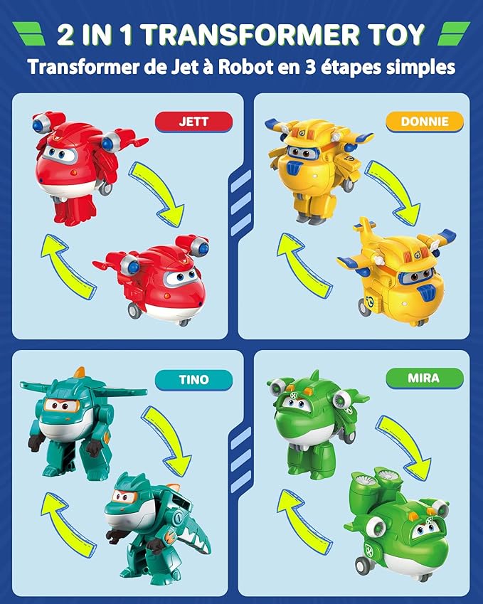 Super Wings Transformers Juguetes 2 Pulgadas 15 Piezas Aviones Robot miniatura 2