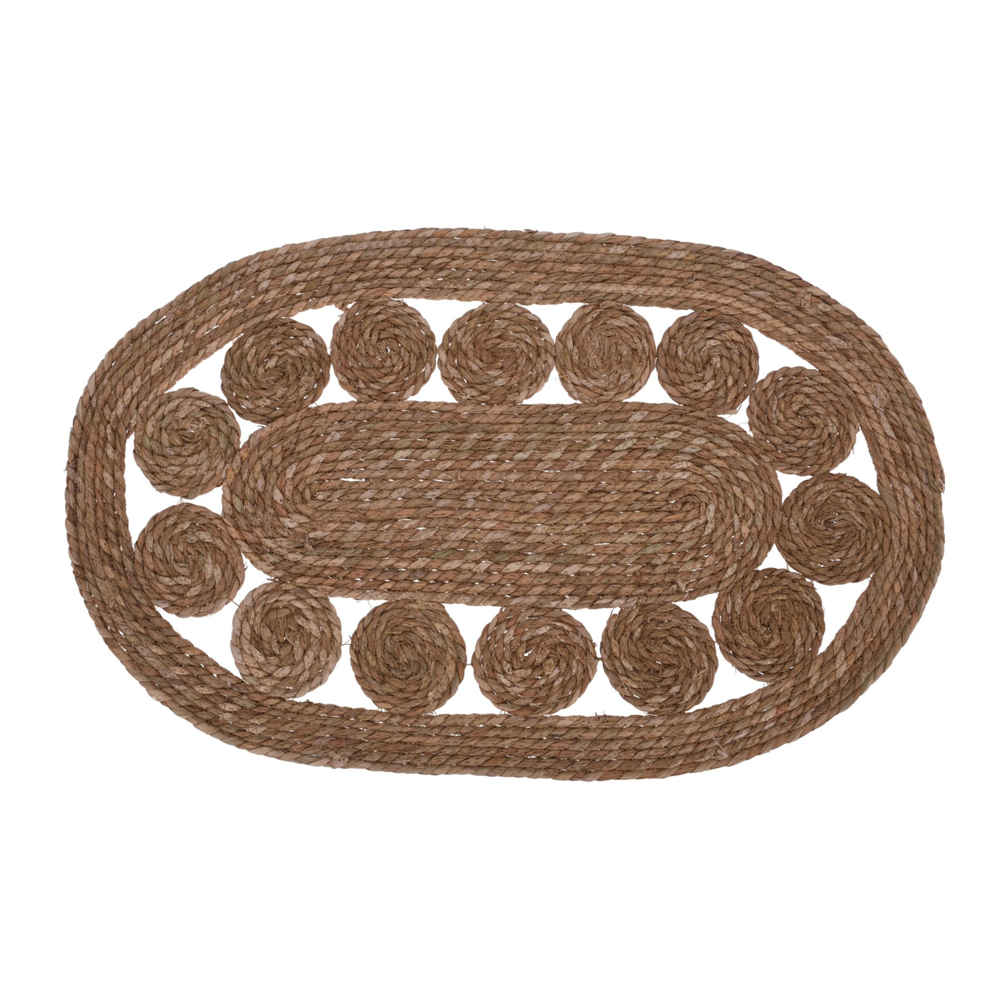 WELL HOME MOBILIARIO & DECORACIÓN Alfombra Ovalada de Hoja de totora 80x50cm