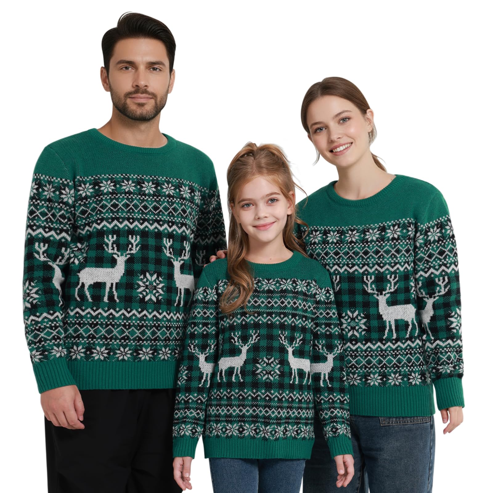 Christmas Family Matching Sweaters Ugly Knit Long Sleeve Crew Neck Pullover Xmas Holiday Knitwear for Kids Adults-image-30