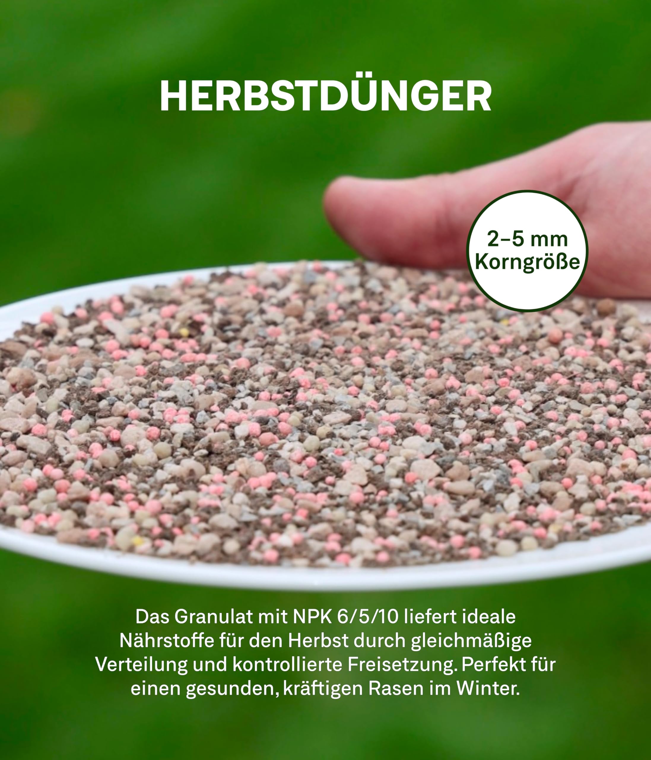 organtic Herbstrasendünger 20kg - Rasendünger mit Kalium für Herbst & Winter - Unterstützt sattgrünen Rasen, Moosverdrängung & starke Rasengräser - Für organische Rasenpflege im Garten