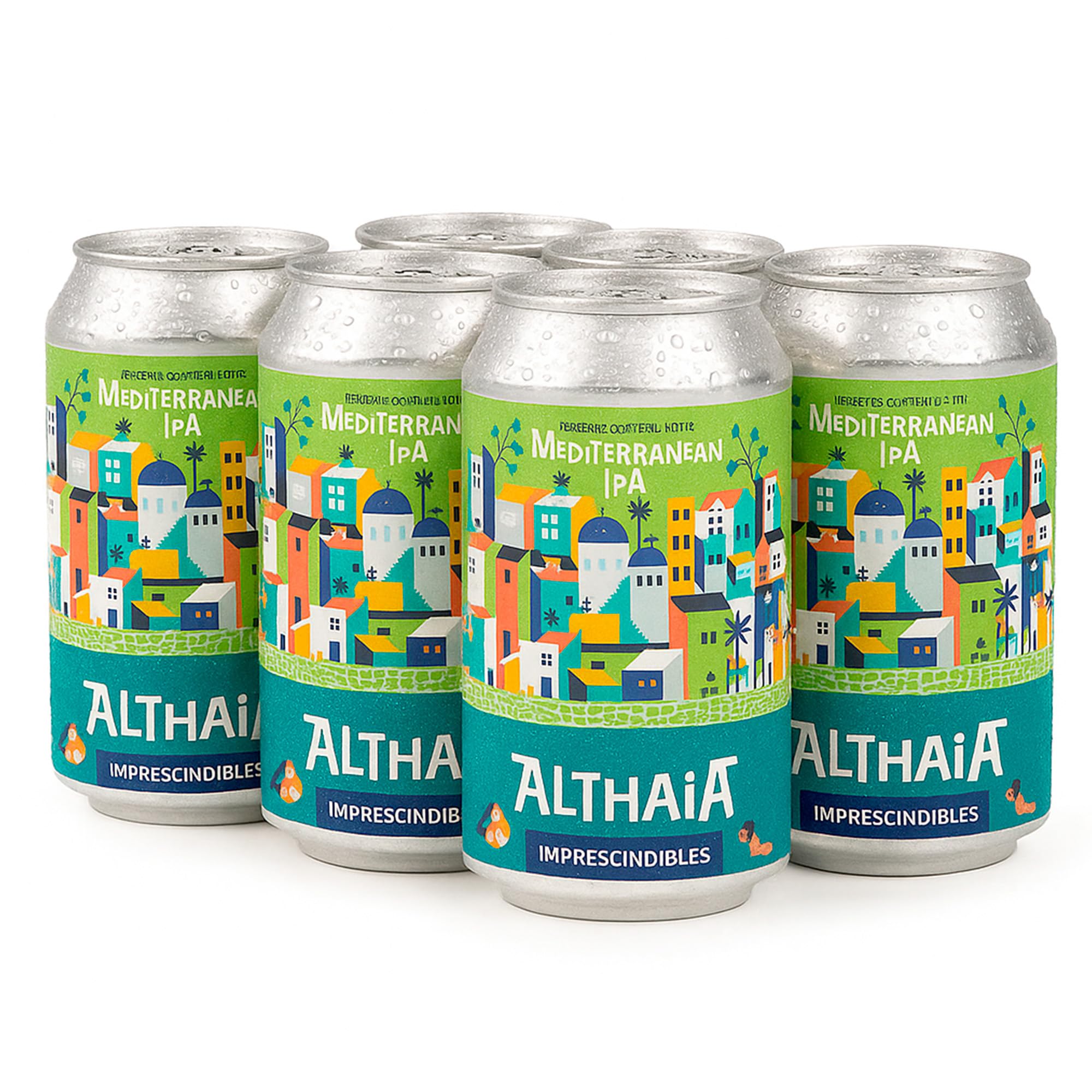 Althaia Mediterranean IPA – Cerveza Artesanal Estilo IPA – 6,5% Alc – Lata 33cl – Tropical, Resinosa y Galardonada (Pack 12 latas, 12, unidad)