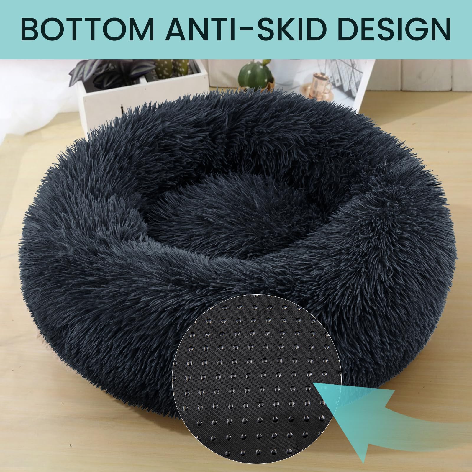 OKPOW Cuccia Morbida per Cani Gatto: Pelosa Lettino Puffy per Cuccioli Nuvola - Lavabile Peluche Ciambella Cuccia Calmante per Animali Domestici