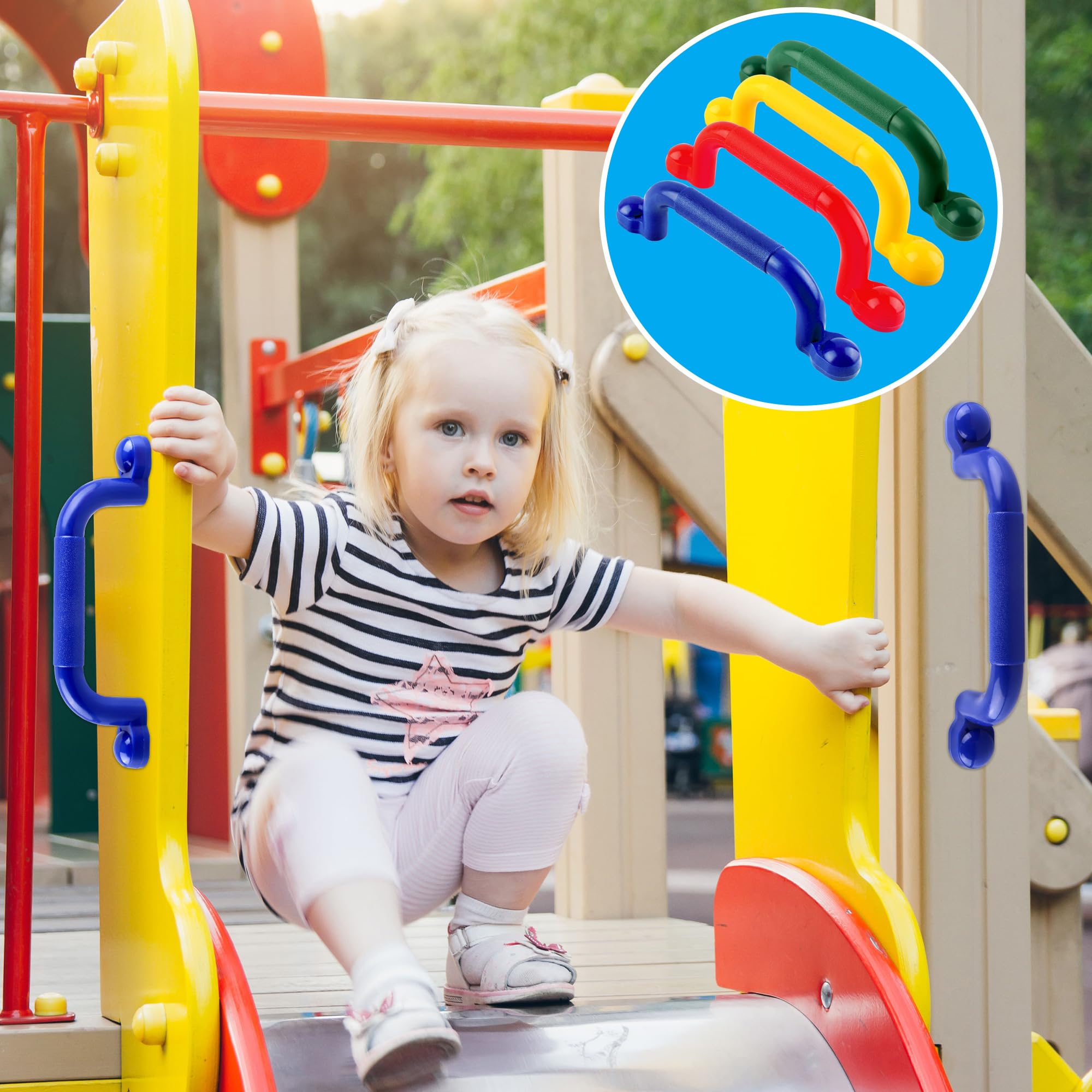 Spielplatz-Sicherheitsgriffe, Schaukelset, Haltegriffe, Spielset, Spielset, Spielset, Spielset, Spielplatz, Spielhaus, Baumhaus, 8 Stück (Farbset 1)