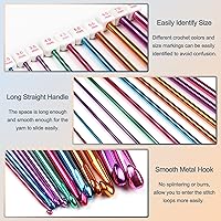 Vista 7 de Coopay Juego de ganchos largos de ganchillo, 11 agujas de ganchillo afganas multicolor tunecinas para ganchillo, 0.079 pulgadas (B)-0.315 pulgadas