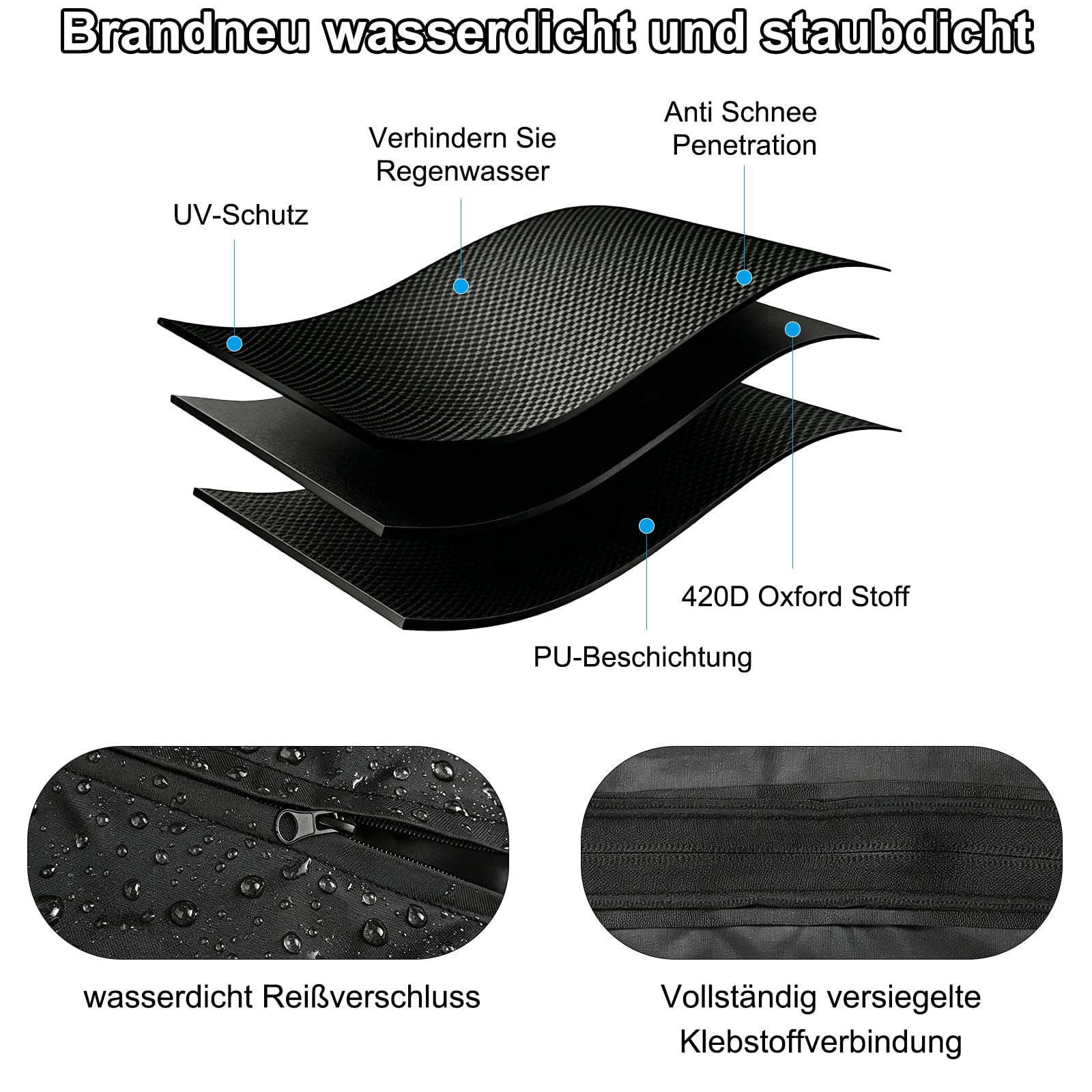 Hängesessel Abdeckung hängesessel Outdoor, 420D Oxford Abdeckung Gartenmöbel mit wasserdichtem Reißverschluss & Kordelzug, Winddichte Schutzhülle Hängestuhl für Eiersessel & Hängeliege, 190x115cm
