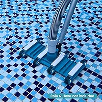 Vista 6 de POOLWHALE Cabezal de vacío de piscina flexible de 14 pulgadas con ruedas, mango giratorio de control de dirección para piscinas enterradas y sobre