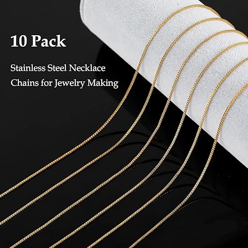 Miniatura 3 de UMAOKANG Cadena de joyería para hacer joyas, cadenas de acero inoxidable chapadas en oro, suministros para hacer joyas a granel